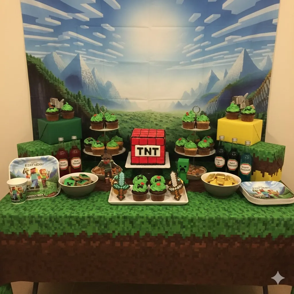 بشقاب و لیوان تم تولد ماین کرافت