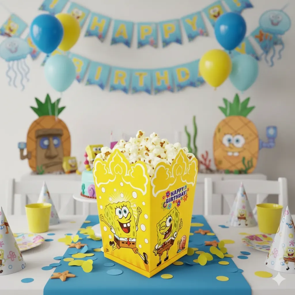 پاپکرن تم تولد باب اسفنجی