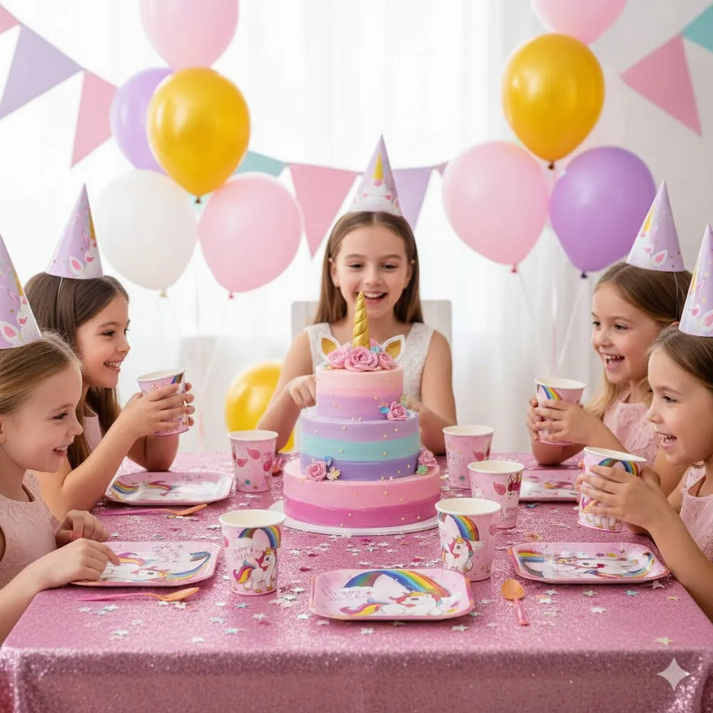 بشقاب و لیوان یونیکورن اسب تک شاخ