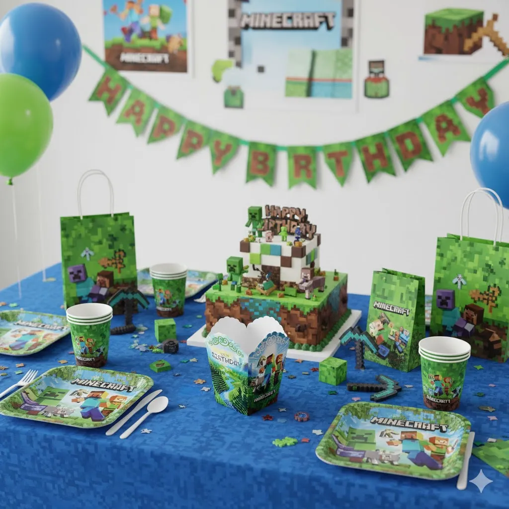 پاپکورن تم تولد ماین کرافت