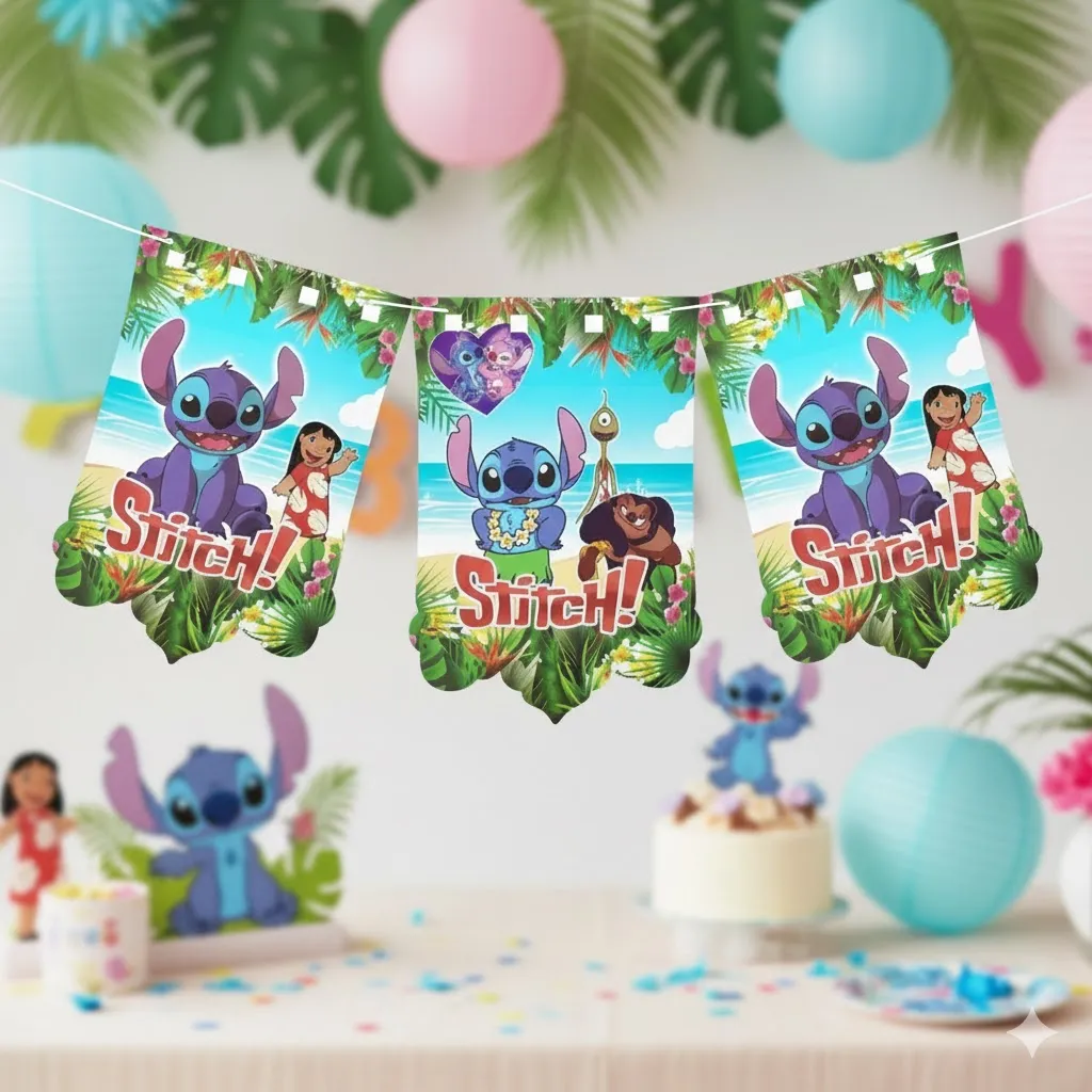 ریسه تم تولد استیچ