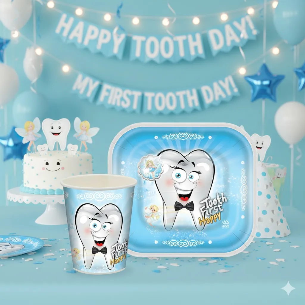 بشقاب و لیوان دندونی پسر