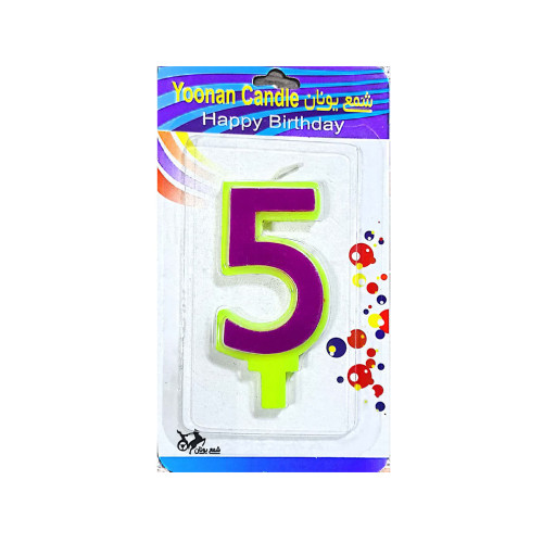 شمع عدد پنج دورنگ یونانی